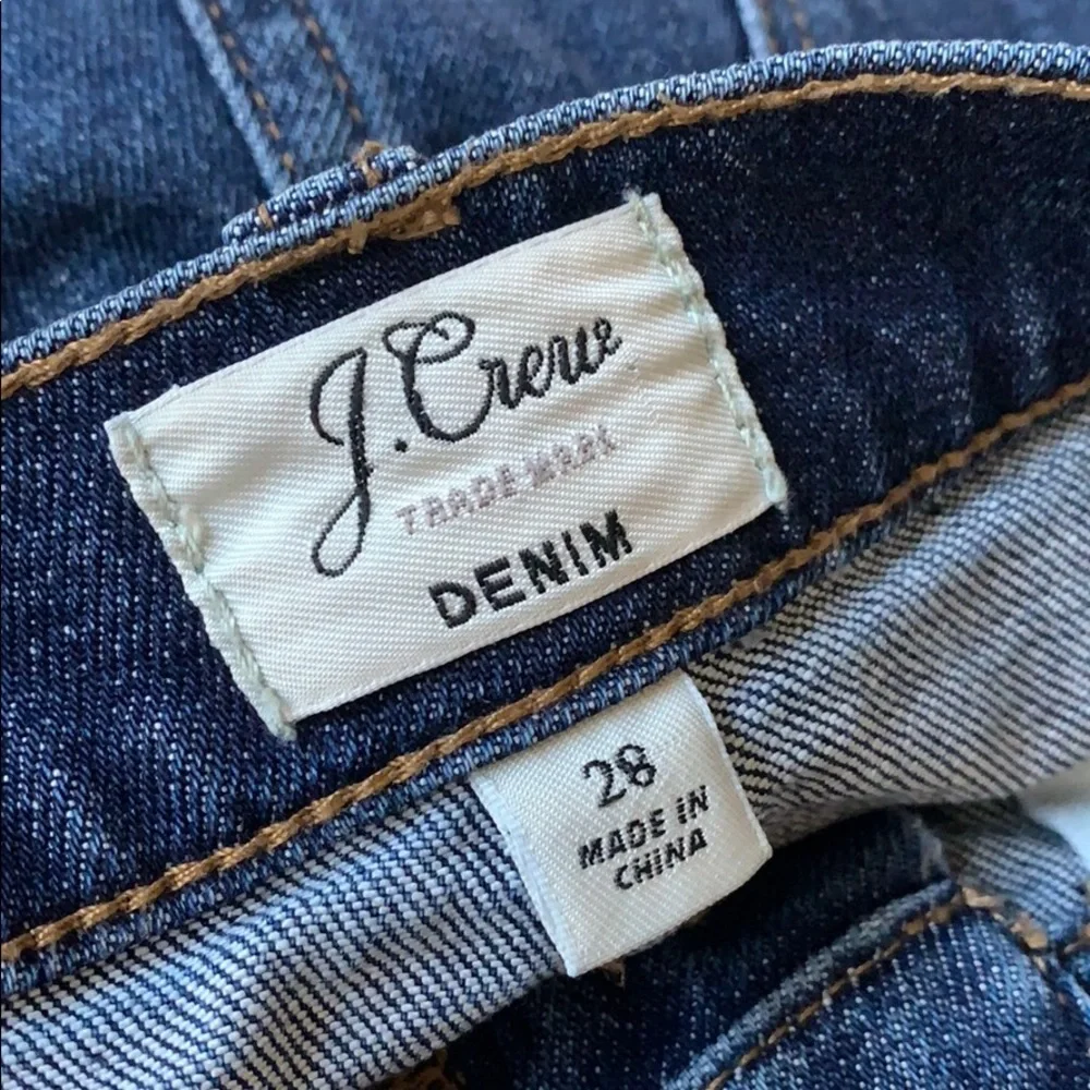 J. CREW Classic Blue Jean Denim Raw Hem Skirt 28